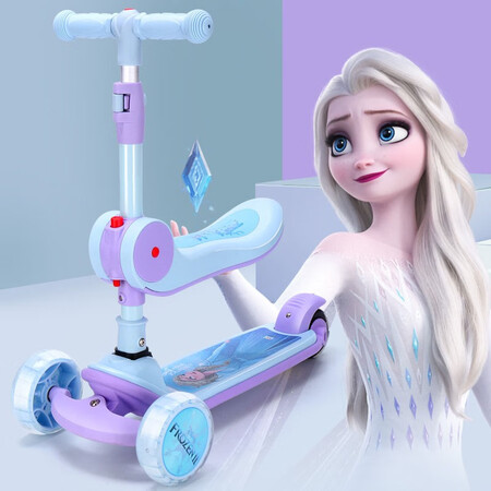 Disney Disney Children's Scooter Three-in-one kids can ride a sled, flashing wheel baby 1-3-6 years old skating car, twisting car, light blue Frozen Disney Disney Children's Scooter Three-in-one kids can ride a sled, flashing wheel baby 1-3-6 years old skating car, twisting car, light blue Frozen