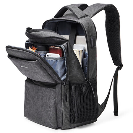 Bosi Dan Dayton men's business casual shoulder bag tide canvas bag large capacity sports campus student backpack laptop bag men and 15.6 inches dark gray Bosi Dan Dayton men's business casual shoulder bag tide canvas bag large capacity sports campus student backpack laptop bag men and 15.6 inches dark gray