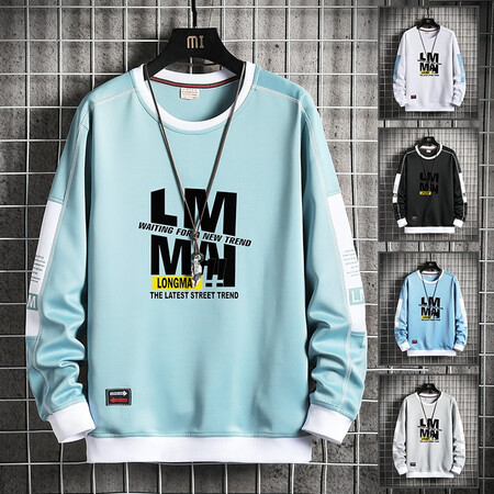 Fortune bird long-sleeved T-shirt men's autumn 2020 new all-match round neck printed bottoming shirt sports casual suit men's gray 4XL Fortune bird long-sleeved T-shirt men's autumn 2020 new all-match round neck printed bottoming shirt sports casual suit men's gray 4XL