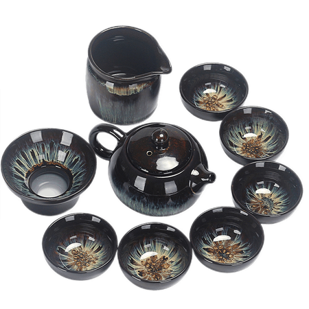 Long Yin Tea Set Set Jian Zhan Ceramic Household Kung Fu Tea Set Tea Cup Pu'er Simple Chinese Gift Box Teapot Kiln Change Jun Kiln Complete Tea Set Long Yin Tea Set Set Jian Zhan Ceramic Household Kung Fu Tea Set Tea Cup Pu'er Simple Chinese Gift Box Teapot Kiln Change Jun Kiln Complete Tea Set