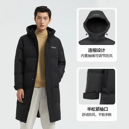 Bosideng men's winter new classic casual loose windproof long warm new national standard down jacket B00145171F black 8056 175/92A Bosideng men's winter new classic casual loose windproof long warm new national standard down jacket B00145171F black 8056 175/92A
