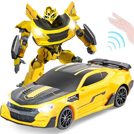 JJR/C Large 34CM Induction Deformation Remote Control Car Kid Rc Remote Control Car Electric Racer 3-8 Years Old Boy Children's Toy Car Wasp Yellow JJR/C Large 34CM Induction Deformation Remote Control Car Kid Rc Remote Control Car Electric Racer 3-8 Years Old Boy Children's Toy Car Wasp Yellow