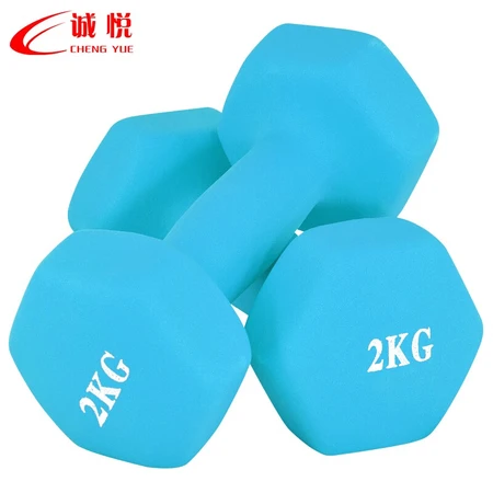 Chengyue Scrub Dip Plastic 4kg 2kg*2 household ladies dumbbell exercise fitness body sculpting aerobics men and women training dumbbell CY-130 tranquil blue Chengyue Scrub Dip Plastic 4kg 2kg*2 household ladies dumbbell exercise fitness body sculpting aerobics men and women training dumbbell CY-130 tranquil blue