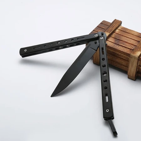 Thousands of Blades Uncut Outdoor Knife 26 Butterfly Practice Knife Uncut Butterfly Hand Knife Folding Butterfly Comb Training Performance Pen Tool Collection Gift Game Black Thousands of Blades Uncut Outdoor Knife 26 Butterfly Practice Knife Uncut Butterfly Hand Knife Folding Butterfly Comb Training Performance Pen Tool Collection Gift Game Black