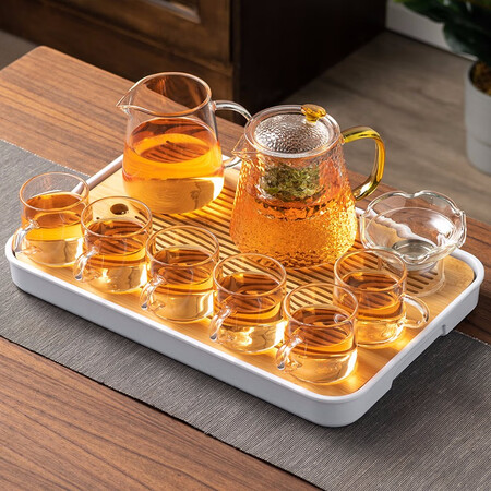 Tianxi TIANXI Hammered Glass Tea Set Household Kung Fu Tea Set with Filter Heat-resistant Glass Flower Teapot Fair Cup Tea Cup Tea Combination Tea Cup Without Tea Tray Tianxi TIANXI Hammered Glass Tea Set Household Kung Fu Tea Set with Filter Heat-resistant Glass Flower Teapot Fair Cup Tea Cup Tea Combination Tea Cup Without Tea Tray
