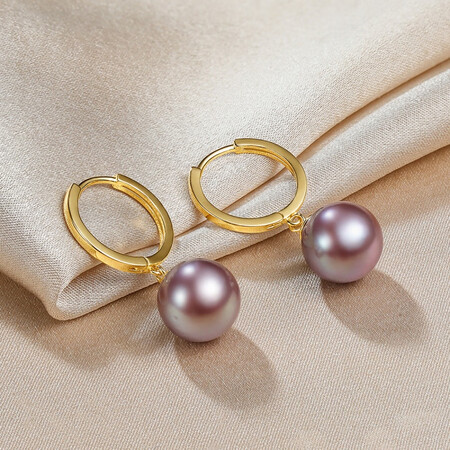 Pearl Queen Rare Purple 10-11mm Elegant Purple Freshwater Pearl Earrings S925 Silver Pearl Earrings Female Pearl Queen Rare Purple 10-11mm Elegant Purple Freshwater Pearl Earrings S925 Silver Pearl Earrings Female