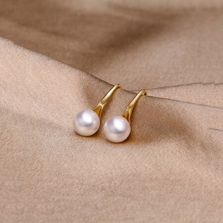 Queen of Pearls s925 silver earrings 7.5mm minimalist pearl earrings Queen of Pearls s925 silver earrings 7.5mm minimalist pearl earrings