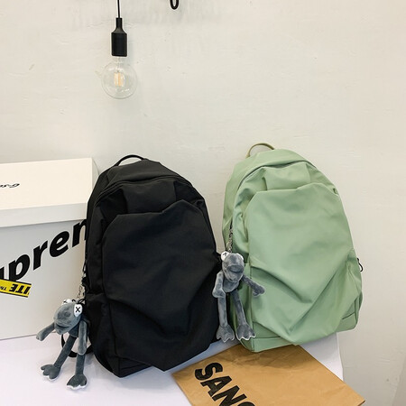 Galton backpack male Korean Harajuku ulzzang school bag female junior high school college student rucksack large capacity scratch-resistant and wear-resistant 15.6-inch laptop bag black with orangutan pendant Galton backpack male Korean Harajuku ulzzang school bag female junior high school college student rucksack large capacity scratch-resistant and wear-resistant 15.6-inch laptop bag black with orangutan pendant