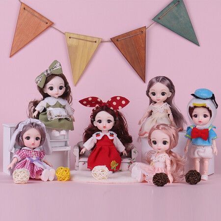 Xu Beile Barbie Doll Set Gift Box Ribbon Castle Magnetic Sticker Dress Up 8 Mini Dolls Toys Girl Dress Up Princess Dolls House Toys Children's Birthday Gifts Xu Beile Barbie Doll Set Gift Box Ribbon Castle Magnetic Sticker Dress Up 8 Mini Dolls Toys Girl Dress Up Princess Dolls House Toys Children's Birthday Gifts