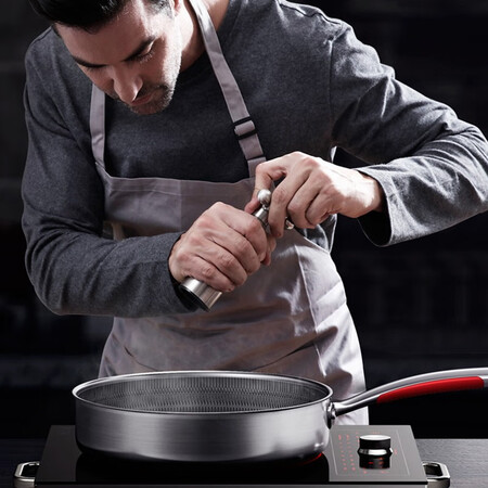 Kangbach third generation frying pan 316L stainless steel frying pan honeycomb non-stick frying pan fried egg fried steak induction cooker gas universal pan 26cm Kangbach third generation frying pan 316L stainless steel frying pan honeycomb non-stick frying pan fried egg fried steak induction cooker gas universal pan 26cm