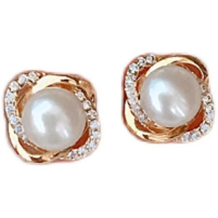 Moon Suiren Korean Pearl Earrings Women's Retro French Elegant S925 Silver Needle Temperament High-end Earrings Earrings Trendy Rotating Pearl Earrings Rose Gold Moon Suiren Korean Pearl Earrings Women's Retro French Elegant S925 Silver Needle Temperament High-end Earrings Earrings Trendy Rotating Pearl Earrings Rose Gold