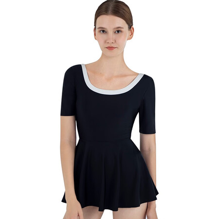 EZI Sunscreen Swimsuit Women's Swimsuit Conservative One-piece Body Boxer Skirt Swimsuit Covering Belly Thin Hot Spring Swimsuit Small Breasts Gathering Large Size Swimsuit Women EZI19W193 Black L EZI Sunscreen Swimsuit Women's Swimsuit Conservative One-piece Body Boxer Skirt Swimsuit Covering Belly Thin Hot Spring Swimsuit Small Breasts Gathering Large Size Swimsuit Women EZI19W193 Black L