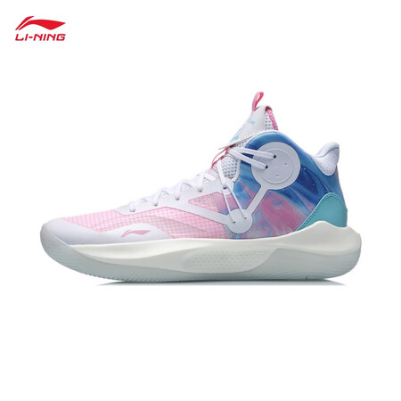 Li Ning basketball shoes men's shoes 2021 new winter Sonic 9IX Team men's elastic mid-cut basketball court shoes official flagship website ABPR017 standard white/mahogany powder/pure blue -5 40 Li Ning basketball shoes men's shoes 2021 new winter Sonic 9IX Team men's elastic mid-cut basketball court shoes official flagship website ABPR017 standard white/mahogany powder/pure blue -5 40