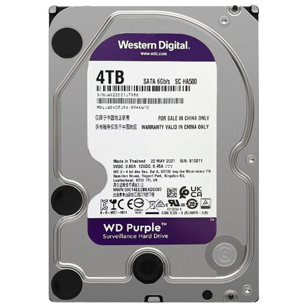 Western Digital WD Purple Disk 4TB SATA6Gb/s 64M Monitoring Hard Drive WD40EJRX Western Digital WD Purple Disk 4TB SATA6Gb/s 64M Monitoring Hard Drive WD40EJRX