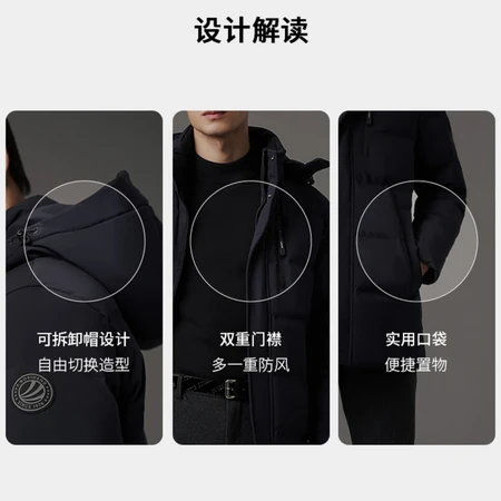 Bosideng down jacket men's winter new warm classic casual series windproof new national standard velvet jacket black black 5177 180/96A Bosideng down jacket men's winter new warm classic casual series windproof new national standard velvet jacket black black 5177 180/96A