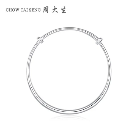 Zhou Dasheng pure silver bracelet glossy push-pull simple silver bracelet adult model for girlfriend Zhou Dasheng pure silver bracelet glossy push-pull simple silver bracelet adult model for girlfriend