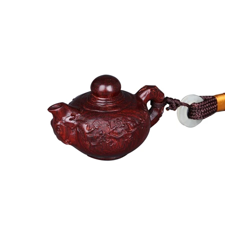 Xiaomuyuansheng Indian small leaf red sandalwood handle pot teapot pendant text play handle pieces men's small handle play solid wood portable old materials Xiaomuyuansheng Indian small leaf red sandalwood handle pot teapot pendant text play handle pieces men's small handle play solid wood portable old materials