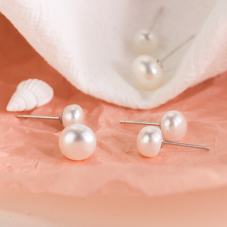 Sixteen Moon Fringe Pearl Earrings 925 Silver Earrings Female Freshwater Flat Round Real Pearl Earrings Earrings Japan and South Korea Simple Temperament Small Fresh Fashion Silver Jewelry Gifts for Girlfriends and Girlfriends Xiaoqing New 6mm Sixteen Moon Fringe Pearl Earrings 925 Silver Earrings Female Freshwater Flat Round Real Pearl Earrings Earrings Japan and South Korea Simple Temperament Small Fresh Fashion Silver Jewelry Gifts for Girlfriends and Girlfriends Xiaoqing New 6mm