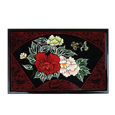 Nine-color jiucai jewelry box Pingyao push-light lacquerware Hand-made collections for Women’s Day gifts Push-light lacquer jewelry box Shanxi specialty black fan-shaped peony Nine-color jiucai jewelry box Pingyao push-light lacquerware Hand-made collections for Women’s Day gifts Push-light lacquer jewelry box Shanxi specialty black fan-shaped peony