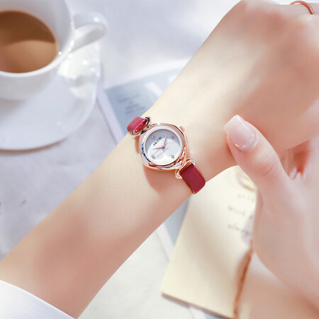 Kezzi Ke purple watch female student high school student ladies brand leather belt waterproof stone British watch simple female watch junior high school student small dial female models women's European, American, Japanese, Korean and Korean girls watch red Kezzi Ke purple watch female student high school student ladies brand leather belt waterproof stone British watch simple female watch junior high school student small dial female models women's European, American, Japanese, Korean and Korean girls watch red