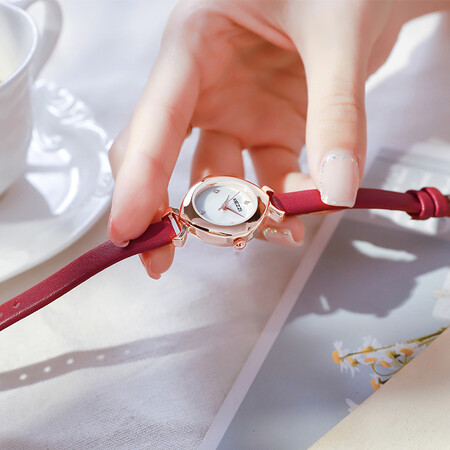 Kezzi Ke purple watch female student high school student ladies brand leather belt waterproof stone British watch simple female watch junior high school student small dial female models women's European, American, Japanese, Korean and Korean girls watch red Kezzi Ke purple watch female student high school student ladies brand leather belt waterproof stone British watch simple female watch junior high school student small dial female models women's European, American, Japanese, Korean and Korean girls watch red