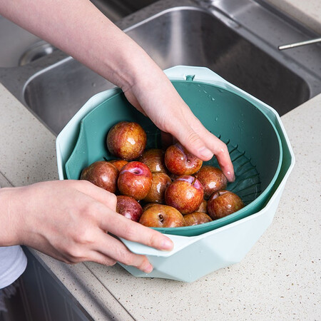 Porcelain soul Nordic fruit plate/fruit basket double drain basket fruit basket vegetable sink kitchen water filter basket large capacity vegetable sink household fruit plate basin for vegetable washing Small geometric green Porcelain soul Nordic fruit plate/fruit basket double drain basket fruit basket vegetable sink kitchen water filter basket large capacity vegetable sink household fruit plate basin for vegetable washing Small geometric green