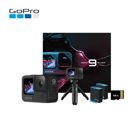 GoPro HERO9 Black 5K Sports Camera Waterproof and Anti-shake Digital Video Camera Vlog Portable Gift Box Single Camera + Portable Selfie Stick + Single Battery + 64G Memory Card GoPro HERO9 Black 5K Sports Camera Waterproof and Anti-shake Digital Video Camera Vlog Portable Gift Box Single Camera + Portable Selfie Stick + Single Battery + 64G Memory Card