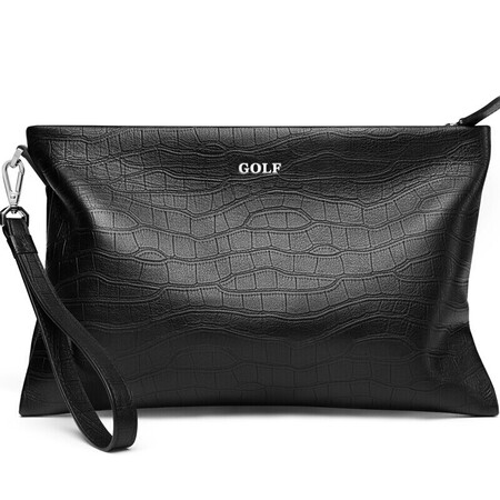 Golf GOLF first layer cowhide men's hand bag multifunctional crocodile pattern envelope bag large capacity clutch bag male long clutch bag 5X258485J black for boyfriend, husband and dad gift Golf GOLF first layer cowhide men's hand bag multifunctional crocodile pattern envelope bag large capacity clutch bag male long clutch bag 5X258485J black for boyfriend, husband and dad gift
