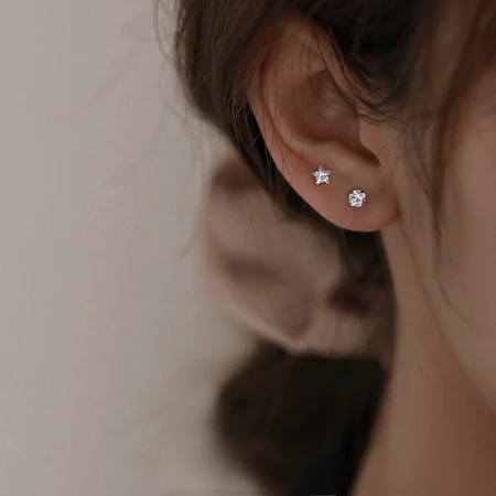 Warme Farben 925 silver star earrings women's summer ear bone earrings sleeping without picking and raising ear holes 2022 new trendy zircon small earrings zircon star earrings F1104 Warme Farben 925 silver star earrings women's summer ear bone earrings sleeping without picking and raising ear holes 2022 new trendy zircon small earrings zircon star earrings F1104