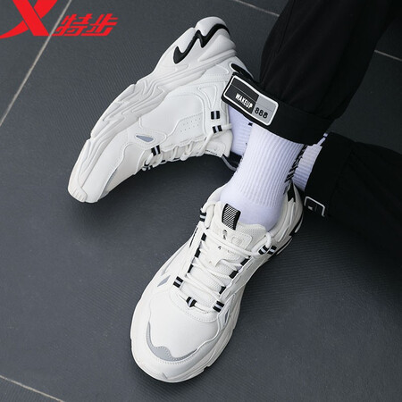 Xtep men's shoes sports shoes men's autumn and winter leather shoes shock absorption new running shoes running shoes casual shoes men's sports shoes bag old shoes men white 44 Xtep men's shoes sports shoes men's autumn and winter leather shoes shock absorption new running shoes running shoes casual shoes men's sports shoes bag old shoes men white 44