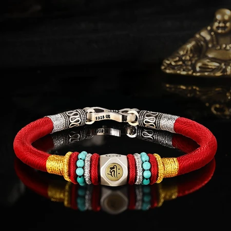 Xiaorui rope decorated with hand-made 12 zodiac zodiac zodiac color hand rope men's good luck silver transfer beads hand-woven guard female red rope year of the rabbit natal year bracelet for family and friends as a gift for rat life wang color guard hand rope Xiaorui rope decorated with hand-made 12 zodiac zodiac zodiac color hand rope men's good luck silver transfer beads hand-woven guard female red rope year of the rabbit natal year bracelet for family and friends as a gift for rat life wang color guard hand rope