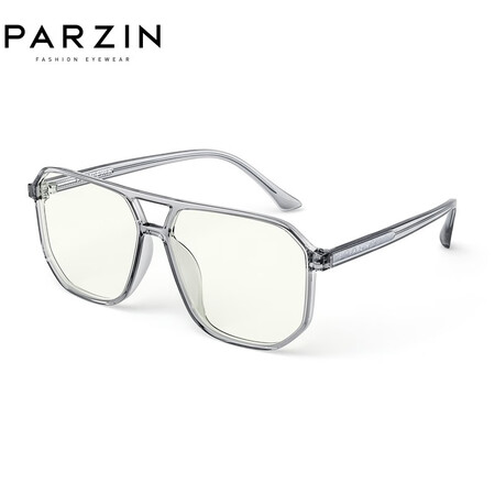 Parson PARZIN anti-blue light anti-radiation glasses, transparent large frame double beam flat mirror for men and women, computer mobile phone anti-blue light goggles 2021 15789L smoky gray Parson PARZIN anti-blue light anti-radiation glasses, transparent large frame double beam flat mirror for men and women, computer mobile phone anti-blue light goggles 2021 15789L smoky gray