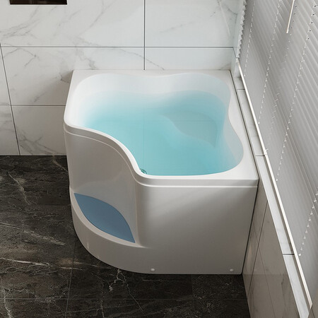 Aigino mini Japanese-style small apartment bathtub household bathtub walk-in adult triangular fan-shaped bathtub corner empty cylinder about 1.0 meters Aigino mini Japanese-style small apartment bathtub household bathtub walk-in adult triangular fan-shaped bathtub corner empty cylinder about 1.0 meters