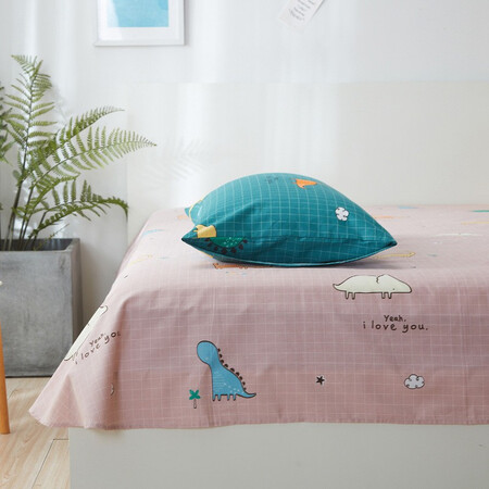 Habi Home Textiles and Home Furnishing Bedding Sets Cotton Four-piece Set Pure Cotton Simple Twill Bed Sheet Duvet Cover 200X230CM Double Four-piece Set Dinosaur-Green 1.5/1.8m Bed Universal Habi Home Textiles and Home Furnishing Bedding Sets Cotton Four-piece Set Pure Cotton Simple Twill Bed Sheet Duvet Cover 200X230CM Double Four-piece Set Dinosaur-Green 1.5/1.8m Bed Universal