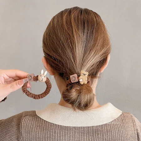 YYEU velvet bear head rope net cute and sweet rubber band female hair tie ponytail small intestine hair ring velvet bear head rope 4-piece set YYEU velvet bear head rope net cute and sweet rubber band female hair tie ponytail small intestine hair ring velvet bear head rope 4-piece set
