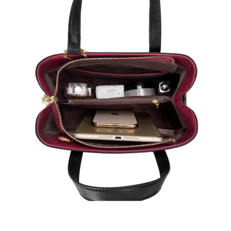 Kouyi Cnoles bag women's bag cowhide fashion all-match handbag ladies bag high-end shoulder bag women's large-capacity messenger bag women's commuting solid color birthday gift for girlfriend wife black Kouyi Cnoles bag women's bag cowhide fashion all-match handbag ladies bag high-end shoulder bag women's large-capacity messenger bag women's commuting solid color birthday gift for girlfriend wife black