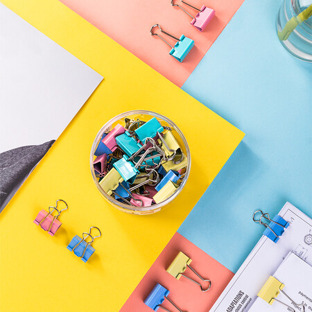 Effective deli48 only 25mm Color Binder Clip # 4 purse dovetail metal clip bill clip office supplies 8554 Effective deli48 only 25mm Color Binder Clip # 4 purse dovetail metal clip bill clip office supplies 8554