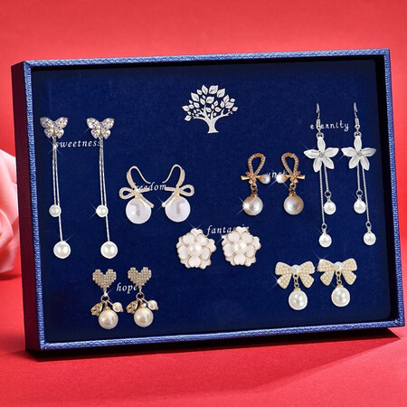 ANTI925 Silver Needle Pearl Earrings Female One-week Earrings Gift Box Weekly Set Korean Student Fashion Net Red Long Tassel Earrings Earrings Earring Circle All-match Temperament Jewelry T343 Seven-piece Pearl Earrings Set ANTI925 Silver Needle Pearl Earrings Female One-week Earrings Gift Box Weekly Set Korean Student Fashion Net Red Long Tassel Earrings Earrings Earring Circle All-match Temperament Jewelry T343 Seven-piece Pearl Earrings Set