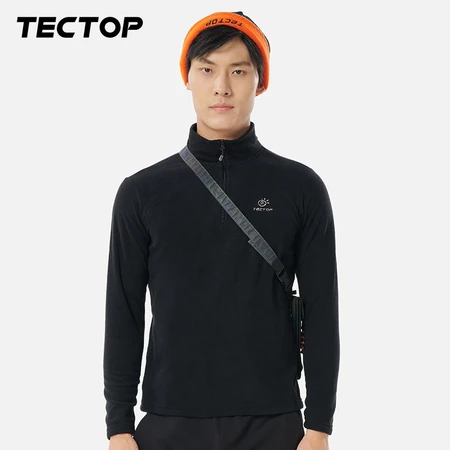Tantuo TECTOP fleece men's and women's zipper stand collar bottoming shirt thickened warm pullover sweater men's black M Tantuo TECTOP fleece men's and women's zipper stand collar bottoming shirt thickened warm pullover sweater men's black M