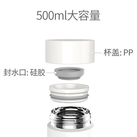 Xiaomi MI Mijia Vacuum Cup Large-capacity 500ml Men's Women's Children 316 Stainless Steel Car Portable Vacuum Insulation Cold Water Cup Business Office Warm Teacup Pot Xiaomi MI Mijia Vacuum Cup Large-capacity 500ml Men's Women's Children 316 Stainless Steel Car Portable Vacuum Insulation Cold Water Cup Business Office Warm Teacup Pot