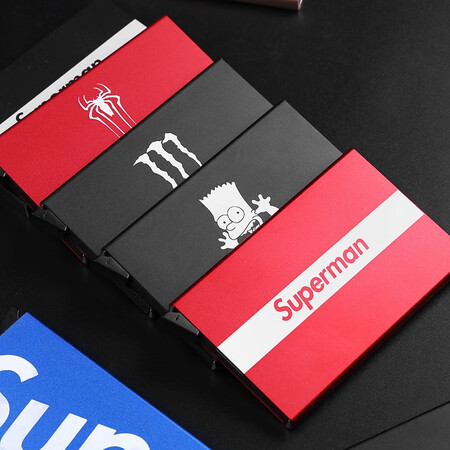 Ba Shi card holder male anime fashion brand metal card holder ultra-thin automatic pop-up anti-degaussing theft credit card holder bank card holder card holder business card holder SUP Ba Shi card holder male anime fashion brand metal card holder ultra-thin automatic pop-up anti-degaussing theft credit card holder bank card holder card holder business card holder SUP