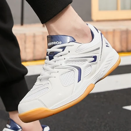 Pull back sports sneakers low top thick bottom non-slip table tennis shoes breathable mesh shoes men and women couple shoes shock-absorbing floor table tennis shoes suitable for both indoor and outdoor 103HC white/dark blue 41/standard size Pull back sports sneakers low top thick bottom non-slip table tennis shoes breathable mesh shoes men and women couple shoes shock-absorbing floor table tennis shoes suitable for both indoor and outdoor 103HC white/dark blue 41/standard size