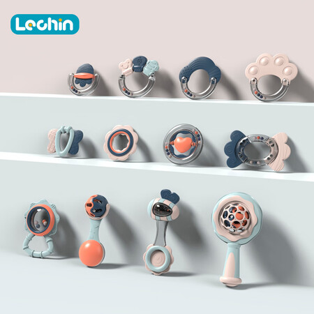 Leqin Lechin Baby Toys Newborn Fun Handbell Molar Teether Appease Toy Baby Rattle 12-piece Set Leqin Lechin Baby Toys Newborn Fun Handbell Molar Teether Appease Toy Baby Rattle 12-piece Set