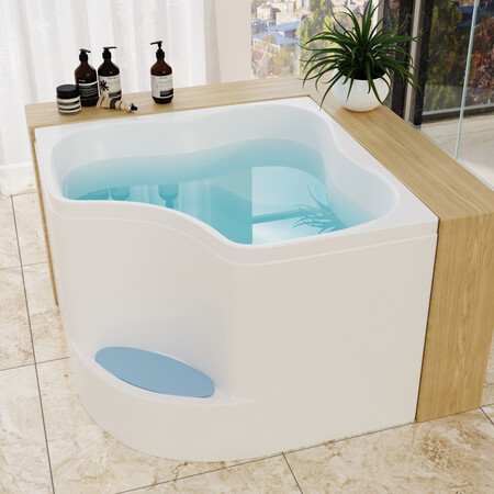 Aigino mini Japanese-style small apartment bathtub household bathtub walk-in adult triangular fan-shaped bathtub corner empty cylinder about 1.0 meters Aigino mini Japanese-style small apartment bathtub household bathtub walk-in adult triangular fan-shaped bathtub corner empty cylinder about 1.0 meters