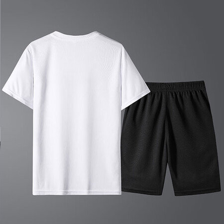 Lake rooster sports suit men's summer short-sleeved T-shirt new elastic comfortable breathable thin quick-drying casual underwear 8805 black L about 100-115 kg Lake rooster sports suit men's summer short-sleeved T-shirt new elastic comfortable breathable thin quick-drying casual underwear 8805 black L about 100-115 kg