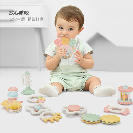Baenshi baby toys 0-1 year old newborn baby toy baby rattle molar teether appease toy color boxed 10-piece set B273 Baenshi baby toys 0-1 year old newborn baby toy baby rattle molar teether appease toy color boxed 10-piece set B273