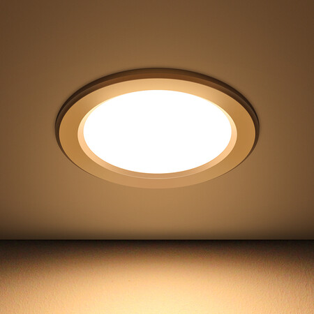 Foshan Lighting FSL Aluminum Tri-color LED Downlight Spotlight Living Room Chandelier Ceiling Light Aisle Embedded Hole Light Bull's Eye Light 6W3 Inch White Jade Silver Edge Foshan Lighting FSL Aluminum Tri-color LED Downlight Spotlight Living Room Chandelier Ceiling Light Aisle Embedded Hole Light Bull's Eye Light 6W3 Inch White Jade Silver Edge
