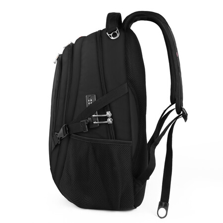 Cross Switzerland shoulder bag men and 15.6 inches business laptop bag female multi-function large capacity travel backpack leisure travel bag Water repellent black students CR9001 Cross Switzerland shoulder bag men and 15.6 inches business laptop bag female multi-function large capacity travel backpack leisure travel bag Water repellent black students CR9001