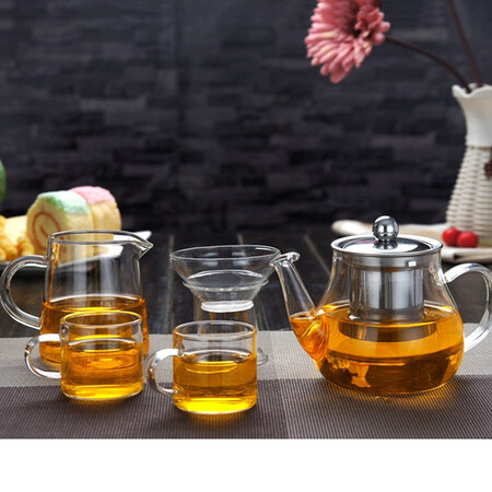 Simple heat-resistant glass tea set household filter Kung Fu tea set high temperature resistant transparent thickened glass flower teapot fair cup teacup making tea combination office tea cup set 9-piece set of straight handle cup teapot + fair cup + tea drain + 6 teacups Simple heat-resistant glass tea set household filter Kung Fu tea set high temperature resistant transparent thickened glass flower teapot fair cup teacup making tea combination office tea cup set 9-piece set of straight handle cup teapot + fair cup + tea drain + 6 teacups
