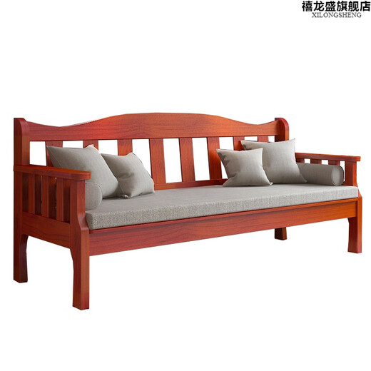 Xilongsheng solid wood sofa chair solid wood chair small apartment living room all wood three person balcony leisure back chair simple length 80 width 58 height 40 varnish + cushion + 1 pillow others Xilongsheng solid wood sofa chair solid wood chair small apartment living room all wood three person balcony leisure back chair simple length 80 width 58 height 40 varnish + cushion + 1 pillow others